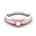 0.21 ct Natural Diamond Engagement Wedding Solitaire Rings 14k Two Tone Gold - Image 3