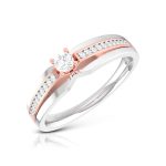 0.21 ct Natural Diamond Engagement Wedding Solitaire Rings 14k Two Tone Gold - Image 2