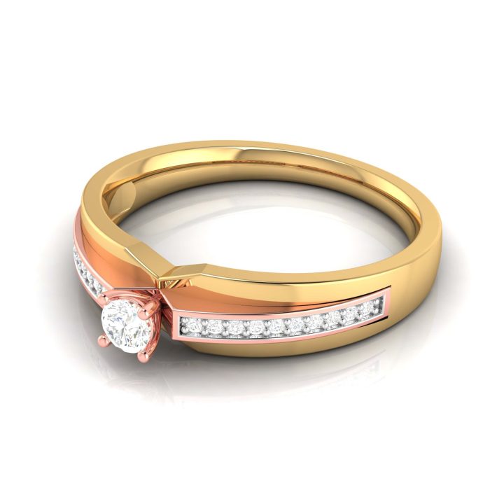 0.21 ct Natural Diamond Engagement Wedding Solitaire Rings 14k Two Tone Gold - Image 9