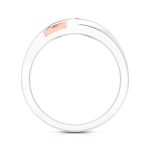 14k Two Tone Gold 0.02 ct Natural Diamond Engagement Wedding Bands - Image 7