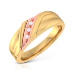 14k Two Tone Gold 0.02 ct Natural Diamond Engagement Wedding Bands - Image 2