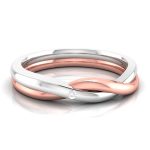 14k Two Tone Gold 0.01 Ct Natural Diamond Engagement Wedding Bands
