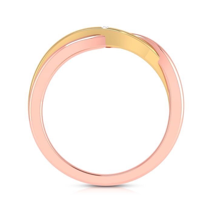 14k Two Tone Gold 0.01 Ct Natural Diamond Engagement Wedding Bands - Image 9