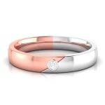 14k Two Tone Gold  0.01 ct Natural Diamond Engagement Wedding Bands