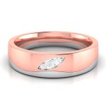 14k Two Tone Gold 0.05 ct Natural Diamond Engagement Wedding Bands