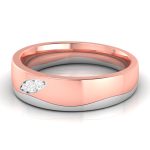 14k Two Tone Gold 0.05 ct Natural Diamond Engagement Wedding Bands - Image 5