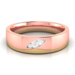 14k Two Tone Gold 0.05 ct Natural Diamond Engagement Wedding Bands - Image 8