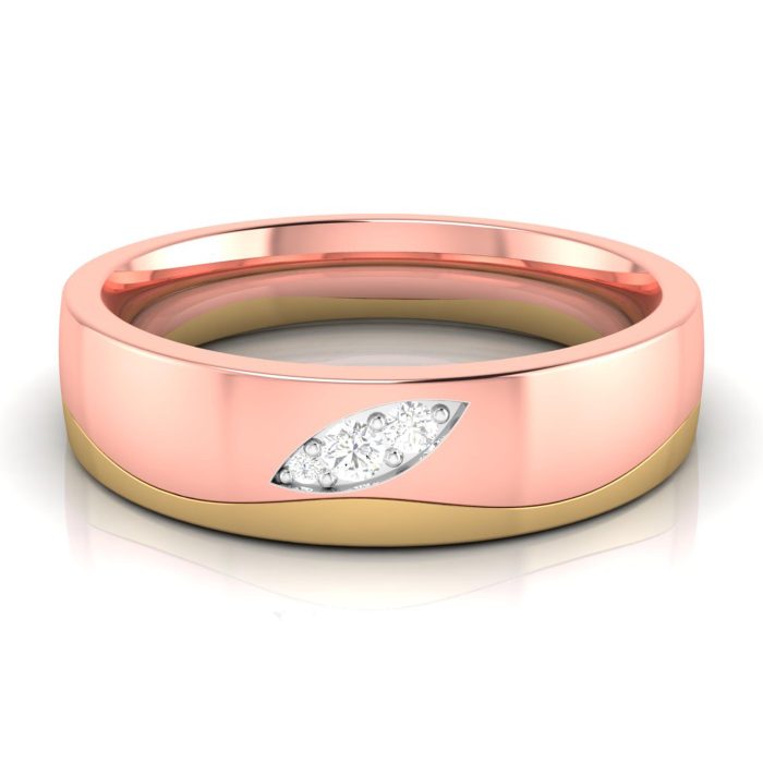 14k Two Tone Gold 0.05 ct Natural Diamond Engagement Wedding Bands - Image 8