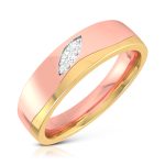 14k Two Tone Gold 0.05 ct Natural Diamond Engagement Wedding Bands - Image 2