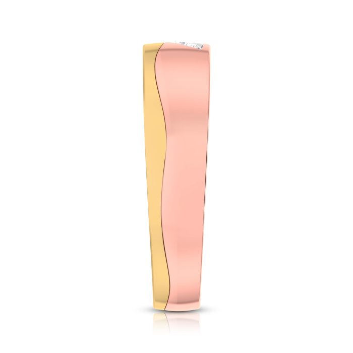 14k Two Tone Gold 0.05 ct Natural Diamond Engagement Wedding Bands - Image 10