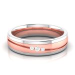 14k Two Tone Gold 0.03 ct Natural Diamond Engagement Wedding Bands