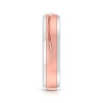 14k Two Tone Gold 0.03 ct Natural Diamond Engagement Wedding Bands - Image 6