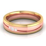 14k Two Tone Gold 0.03 ct Natural Diamond Engagement Wedding Bands - Image 9