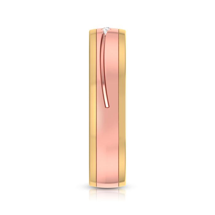 14k Two Tone Gold 0.03 ct Natural Diamond Engagement Wedding Bands - Image 10