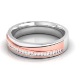 14k Two Tone Gold 0.09 ct Natural Diamond Engagement Wedding Bands - Image 5