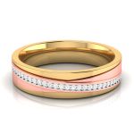14k Two Tone Gold 0.09 ct Natural Diamond Engagement Wedding Bands - Image 8