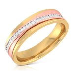 14k Two Tone Gold 0.09 ct Natural Diamond Engagement Wedding Bands - Image 2