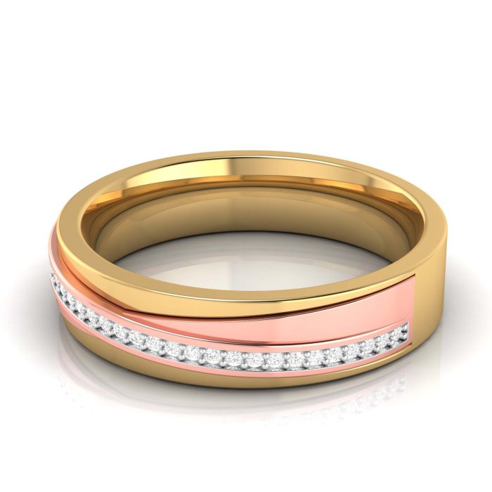 14k Two Tone Gold 0.09 ct Natural Diamond Engagement Wedding Bands - Image 9