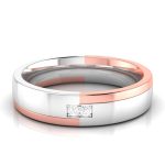 14k Two Tone Gold  0.03 ct Natural Diamond Engagement Wedding Bands
