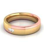 14k Two Tone Gold  0.03 ct Natural Diamond Engagement Wedding Bands - Image 9