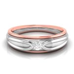 14k Two Tone Gold 0.10 ct Natural Diamond Engagement Wedding Bands