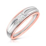 14k Two Tone Gold 0.10 ct Natural Diamond Engagement Wedding Bands - Image 4