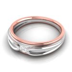 14k Two Tone Gold 0.10 ct Natural Diamond Engagement Wedding Bands - Image 5
