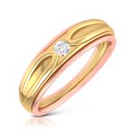 14k Two Tone Gold 0.10 ct Natural Diamond Engagement Wedding Bands - Image 2
