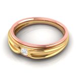 14k Two Tone Gold 0.10 ct Natural Diamond Engagement Wedding Bands - Image 9