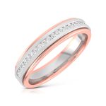 14k Two Tone Gold 0.13 ct Natural Diamond Engagement Wedding Bands - Image 4