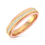 14k Two Tone Gold 0.13 ct Natural Diamond Engagement Wedding Bands - Image 2