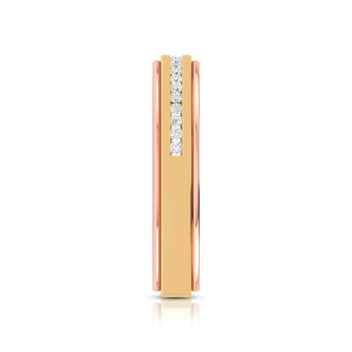 14k Two Tone Gold 0.13 ct Natural Diamond Engagement Wedding Bands - Image 10