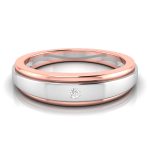 14k Two Tone Gold Natural 0.02 Ct Diamond Engagement Wedding Bands