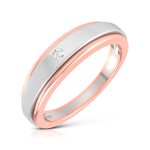 14k Two Tone Gold Natural 0.02 Ct Diamond Engagement Wedding Bands - Image 4