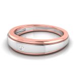 14k Two Tone Gold Natural 0.02 Ct Diamond Engagement Wedding Bands - Image 5