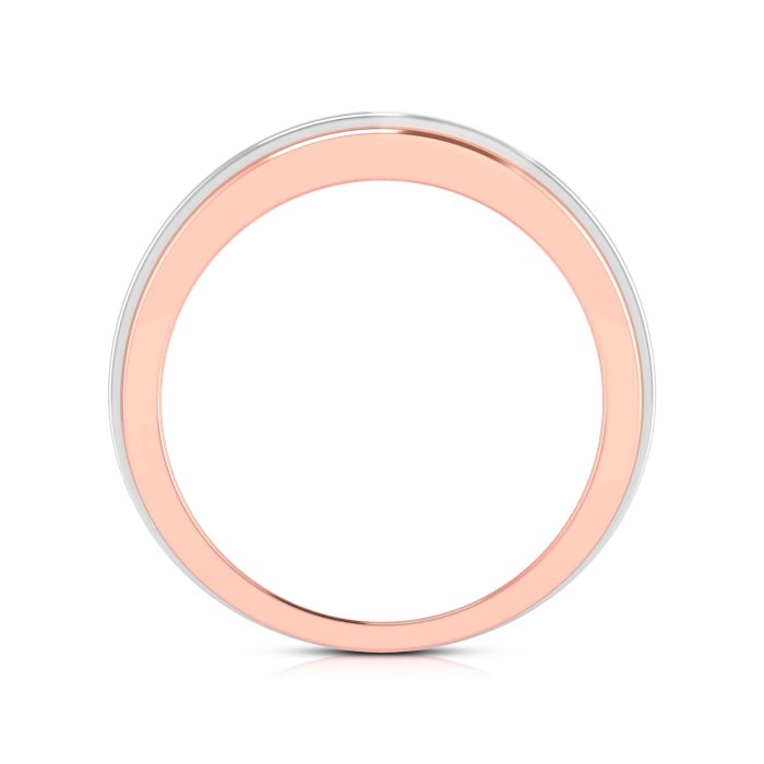14k Two Tone Gold Natural 0.02 Ct Diamond Engagement Wedding Bands - Image 7