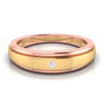 14k Two Tone Gold Natural 0.02 Ct Diamond Engagement Wedding Bands - Image 8