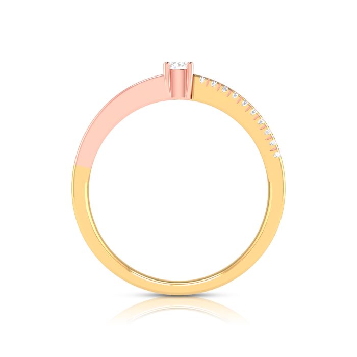 14k Two Tone Gold 0.15 ct Natural Diamond Engagement Wedding Bands - Image 11
