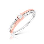 14k Two Tone Gold 0.15 ct Natural Diamond Engagement Wedding Bands