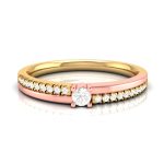 14k Two Tone Gold 0.15 ct Natural Diamond Engagement Wedding Bands - Image 8