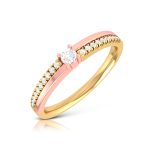 14k Two Tone Gold 0.15 ct Natural Diamond Engagement Wedding Bands - Image 2