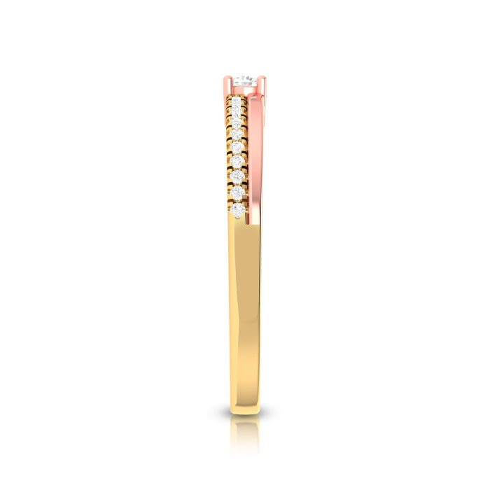 14k Two Tone Gold 0.15 ct Natural Diamond Engagement Wedding Bands - Image 10