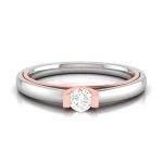 14k Two Tone Gold 0.10 ct Natural Diamond Engagement Wedding Bands - Image 3