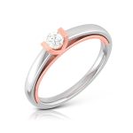14k Two Tone Gold 0.10 ct Natural Diamond Engagement Wedding Bands