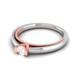 14k Two Tone Gold 0.10 ct Natural Diamond Engagement Wedding Bands - Image 5