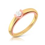14k Two Tone Gold 0.10 ct Natural Diamond Engagement Wedding Bands - Image 2