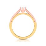 14k Two Tone Gold 0.15 ct Natural Diamond Solitaire Engagement Wedding Bands - Image 11