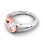 14k Two Tone Gold 0.25 ct Natural Diamond Solitaire Engagement Wedding Rings - Image 5