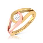 14k Two Tone Gold 0.25 ct Natural Diamond Solitaire Engagement Wedding Rings - Image 2