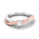 14k Two Tone Gold 0.15 ct Natural Diamond Engagement Wedding Rings - Image 3
